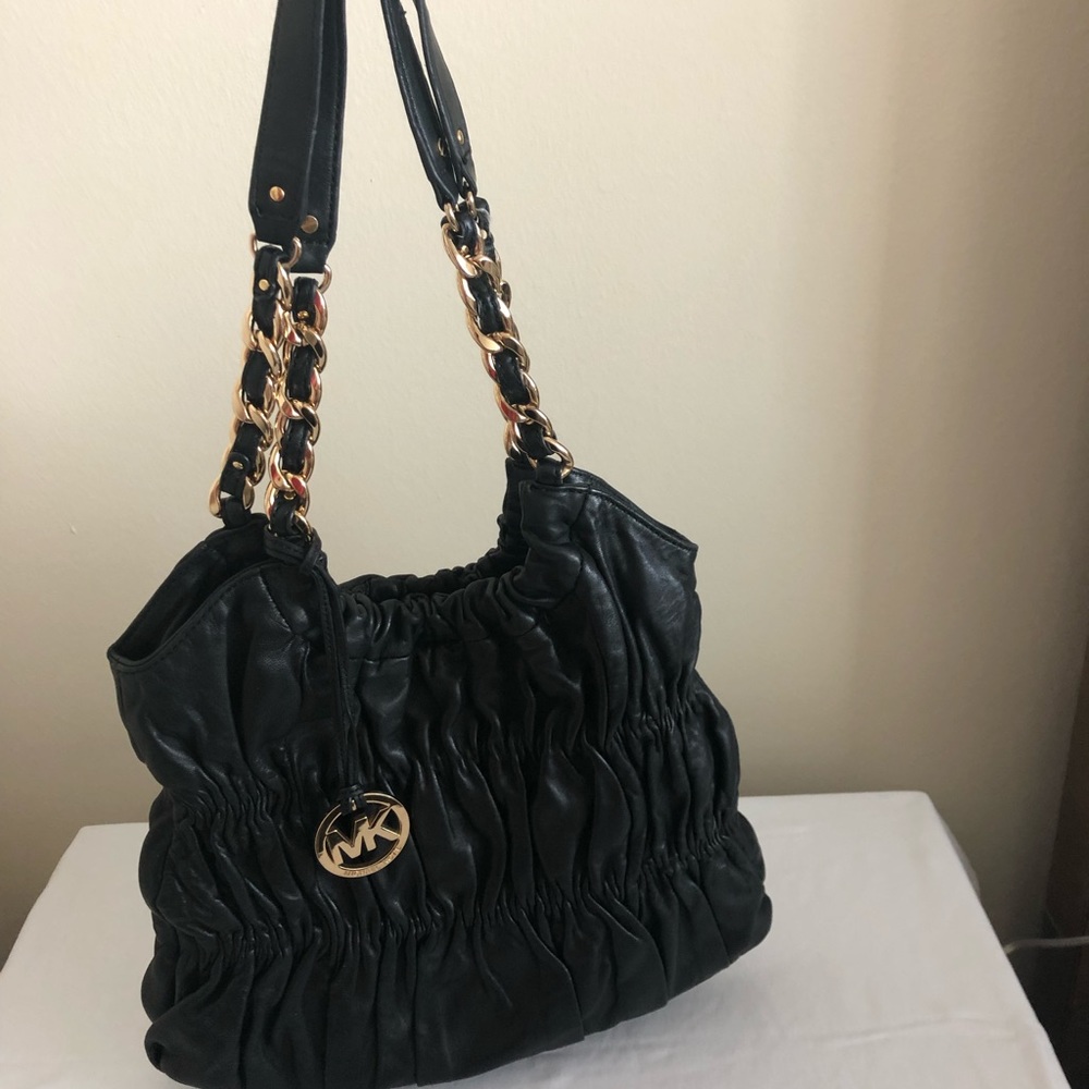 Micheal Kors Black Leather Satchel